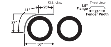 <p>16 gauge stainless steel half tandem fenders (Pair)</p>