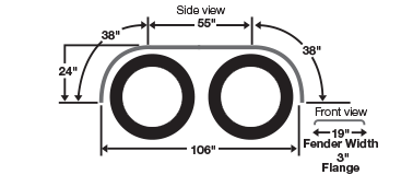 <p>Black Polyethylene full fenders (Pair)</p>