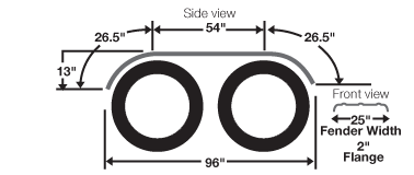 <p>16 gauge 3 ribs up stainless steel full fenders (Pair)</p>